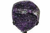 Amethyst Geode Section With Metal Stand - Uruguay #122031-1